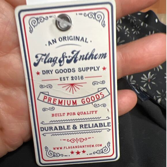 Flag & Anthem Womens V-Neck Ruffle Tears 3/4 Sleeves Floral Midi Dress Size M - Picture 11 of 14